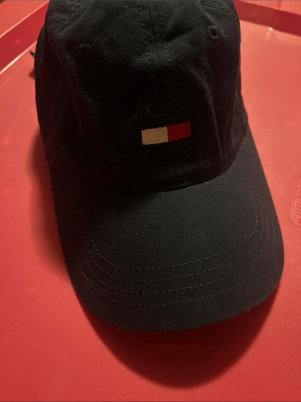 Tommy Hilfiger Black Cap with Red and White Logo